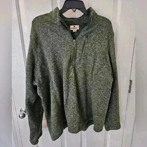 Woolrich Sweater Adult XXL Green Zip Sweatshirt Pullover Mens